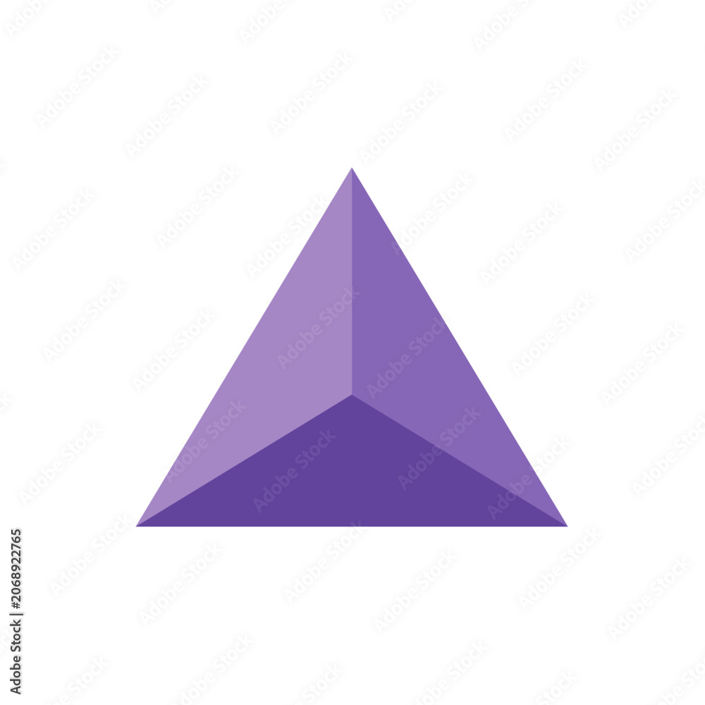 Fototapeta premium Flat purple pyramid vector icon