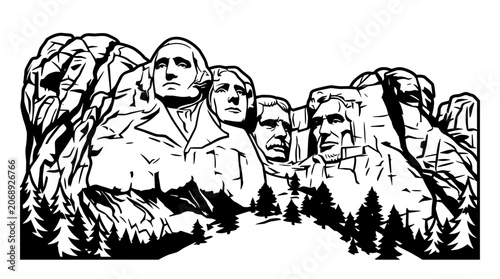 Mount Rushmore Presidential Monument Sculpture.