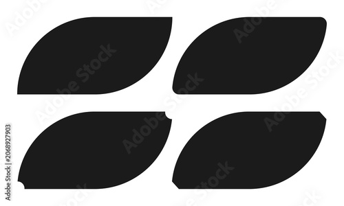 Rounded Rectangle Leaf Corner Cut Icons
