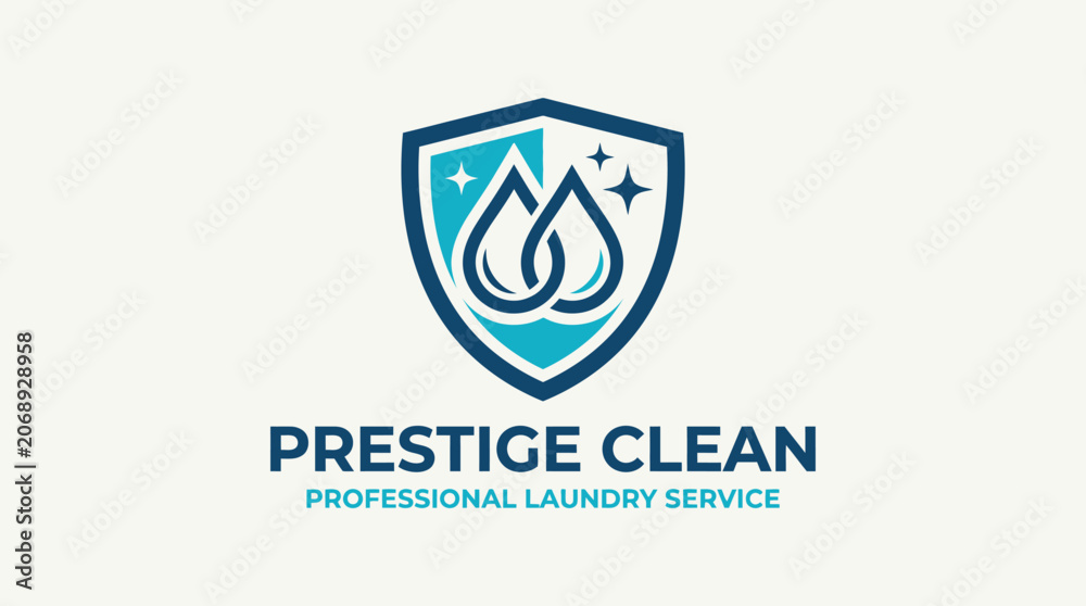 Fototapeta premium Dynamic shield emblem representing pristine cleaning excellence and protective care for a distinguished textile service