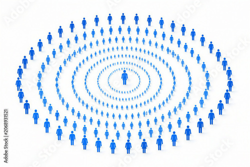 Foto Population Growth Arrow Made of Human Icons for World Population Day and Demogra