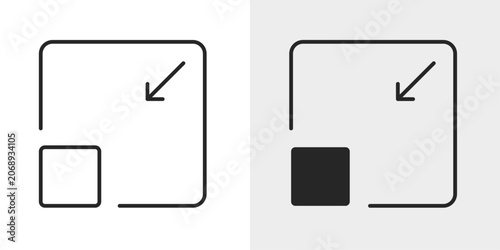 Foto Minimize Icon represents window reduction, interface control, and workspace management