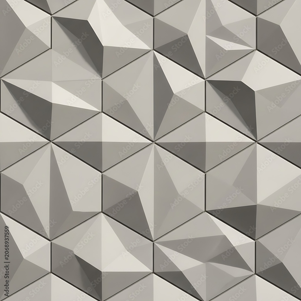 Fototapeta premium Geometric 3d background with hexagonal and triangular facets