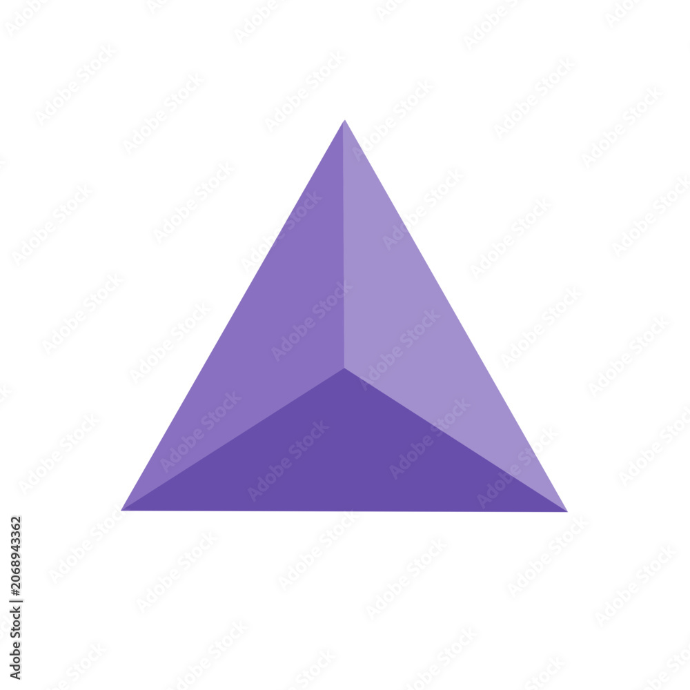 Fototapeta premium Flat purple pyramid geometric shape vector
