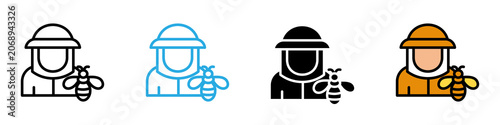 Photos Modern beekeeping multi - style icon design concept