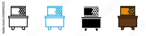 Schilderij op canvas Beekeeping tools multi - style icon design concept