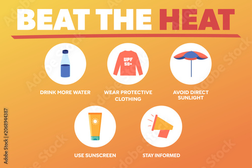 Tableau sur toile Beat the heat with essential tips for staying cool and safe during hot weather