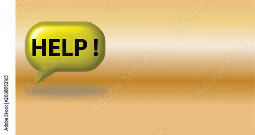 Bild auf Leinwand A person in distress is calling for help with a speech bubble in a digital illustration