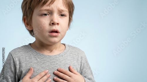 Child Breathing Difficulty – Pediatric Asthma Attack Emergency Concept