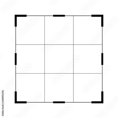 White photography grid layout tool crop frame border for social media
