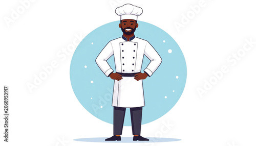 Smiling African American Male Chef.