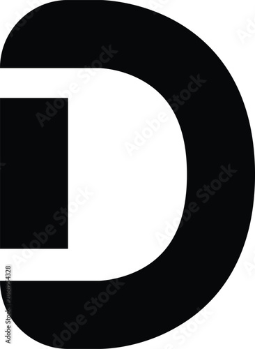Foto Alphabet Letter D and Number Zero Ring Symbol Vector Icon Design Illustration