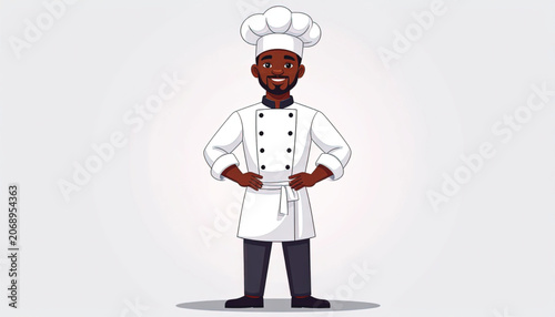 Smiling African American Male Chef.
