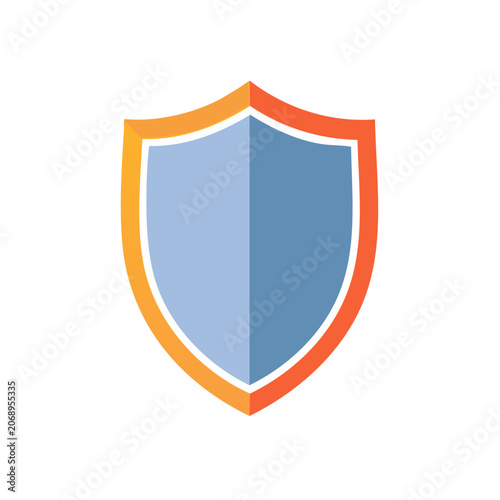 Flat shield icon with gradient colors