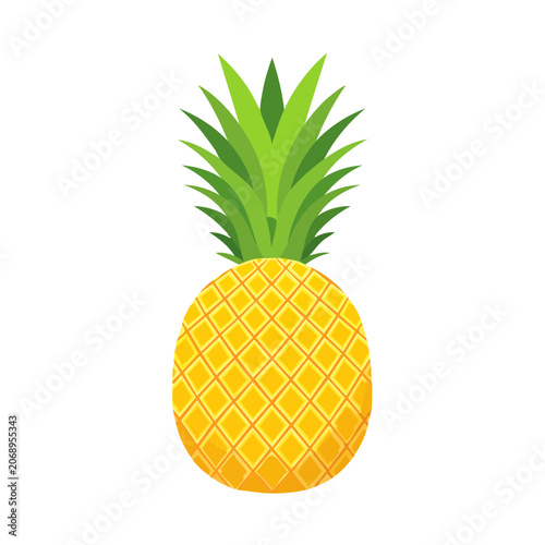 Flat vector illustration of a pineapple