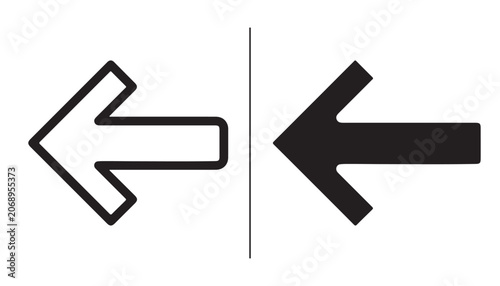 Foto Directional Duo: A stark visual contrast featuring an outline arrow and a solid