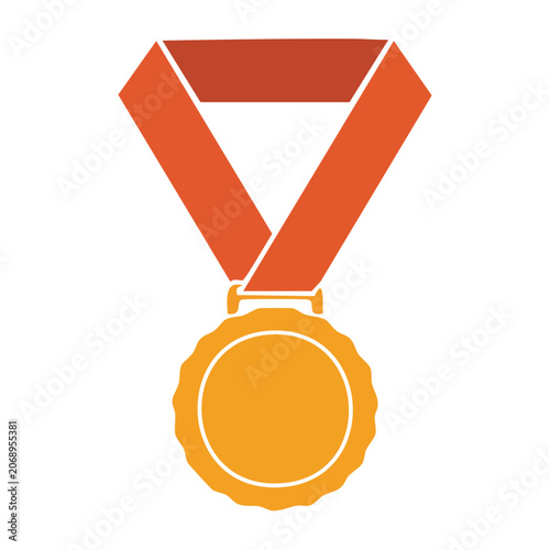 Gold Medal with Red Ribbon Icon