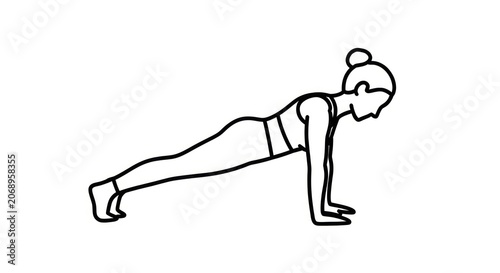 Woman doing push up exercise.