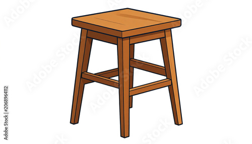 Wooden Stool Furniture Home Decor Piece.