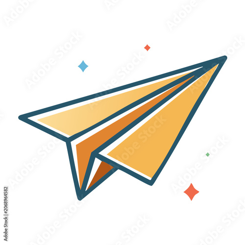 Flat design paper airplane icon