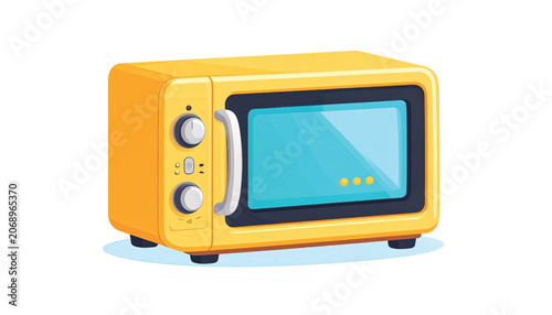 Yellow Microwave Oven Kitchen Appliance.