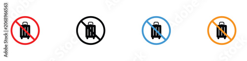 Bild auf Leinwand Prohibited no luggage baggage road sign kit