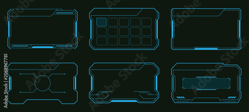 Schilderij op canvas Sci-fi hud futuristic frame vector set
