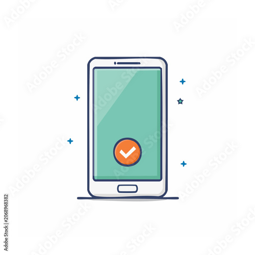 Smartphone with checkmark icon
