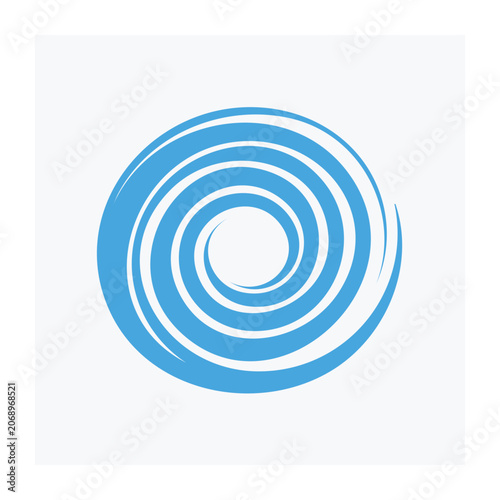 Blue swirl graphic element on white background