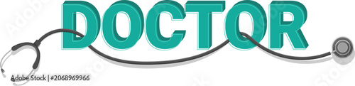 Foto DOCTOR word concept with medical stethoscope for healthcare