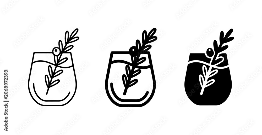 Obraz premium Cocktail Icons Set, Refreshing Drink Graphics, Bar Beverage Illustrations, Vector Art