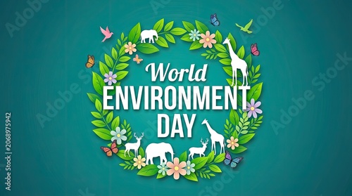 World environment day graphic with eco friendly elements