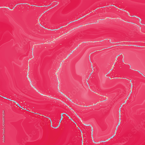 Pink Marble Liquid Swirl Background with Glitter