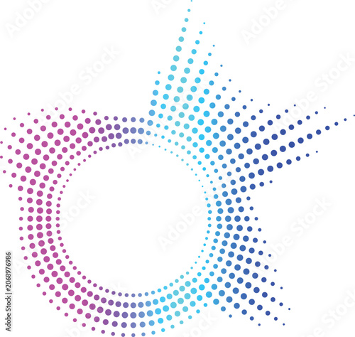 Abstract Halftone Dot equalizer Pattern Background with Geometric Circles and Digital Wave Texture Design