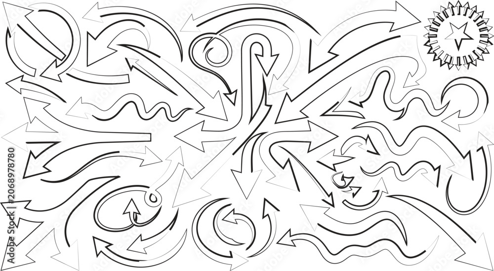 Fototapeta premium Abstract Hand Drawn Arrows Design for Creative Projects