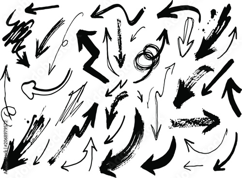 hand drawn arrows pointing in different directions