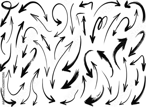 Hand drawn black arrows collection for infographics and presentations