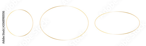 Schilderij op canvas Golden oval ad circle frames