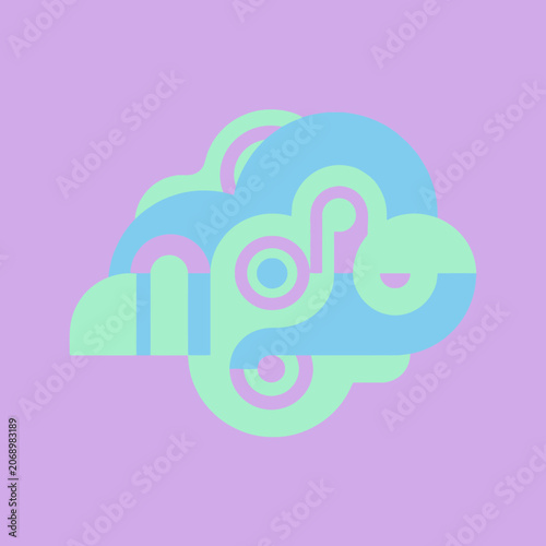 Pastel Abstract Cloud Shapes Illuminate a Tranquil Purple Field