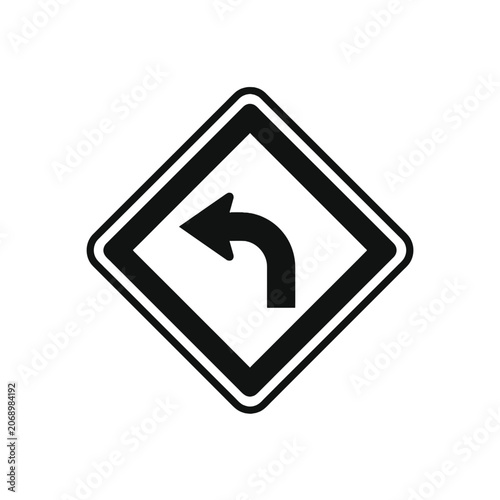 Left Turn Road Sign Guiding Traffic Through Safe Intersections