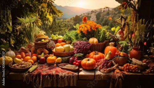 Abundance of Autumn Harvest - A Thanksgiving Feast in Natures Embrace.