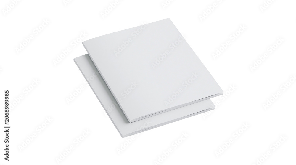 Fototapeta premium Two blank white paper notebooks stacked