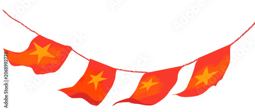 Bild auf Leinwand Illustration of the Vietnamese flag string.