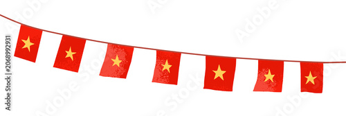 Schilderij op canvas Illustration of a ribbon with the Vietnamese flag.