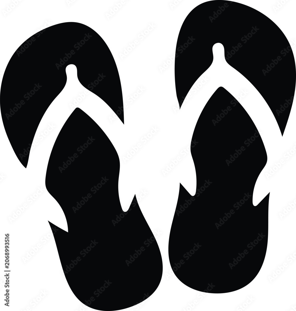 Fototapeta premium Summer flip flop sandal vector icon