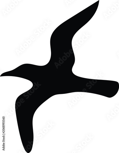 Foto flying seagull silhouette icon