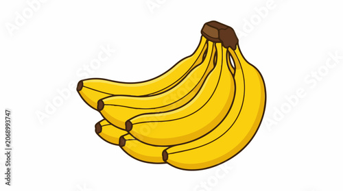 Bunch of Yellow Bananas on White Background