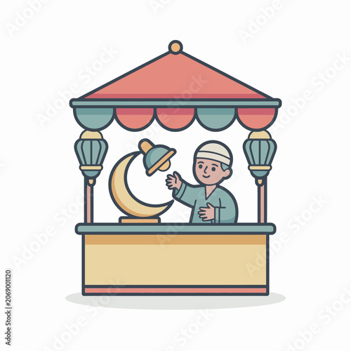 Man selling food from a stall.