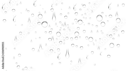 Foto Realistic Water Droplets and Drips, Transparent Rain Drop Vector Overlay with Gl