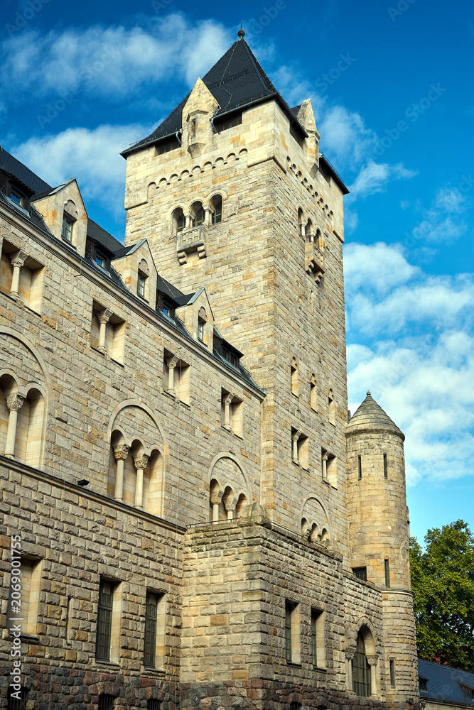 Fototapeta premium Tower and walls of the magnificent imperial castle in Poznan